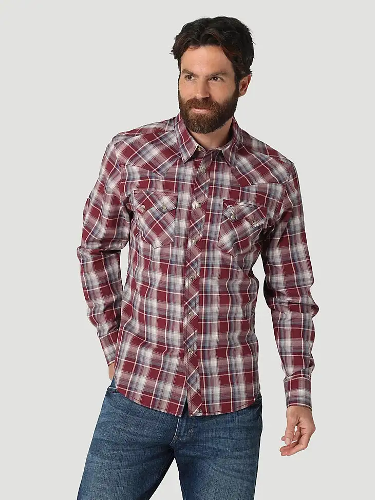 Wrangler Men's Retro Long Sleeve Plaid Shirt