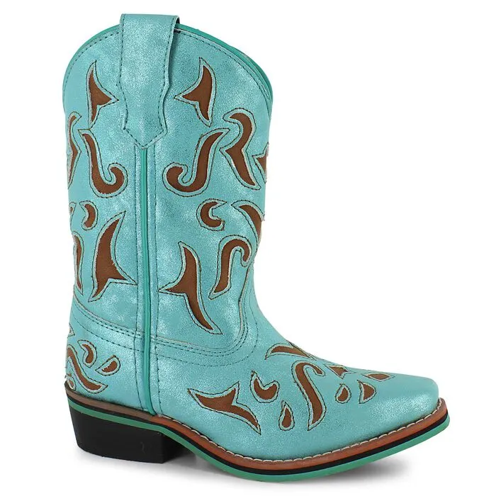 Dan Post Kids Laredo Turquoise With Brown Inlay Boot