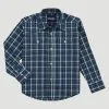 Wrangler Boy's Blue Plaid Shirt