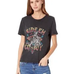 Rock And Roll Denim Rock & Roll Women’s Ride EM Cowboy Graphic Tee