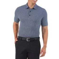 IBKUL Men's Mini Check Print Short Sleeve Polo 94754