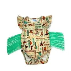 Shea Baby - Baby/Toddler Country Music W/Fringe Onesie-Top