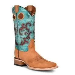 Corral Womens Circle G Honey & Turquoise Boot