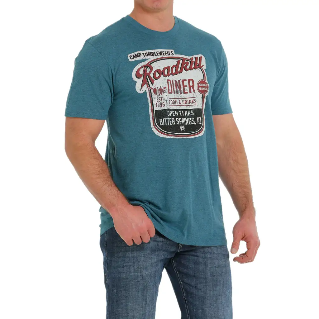 Miller International Cinch Men's Camp Tumbleweed Heather Blue T-Shirt