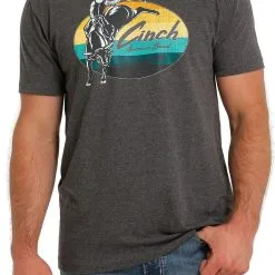 Miller International Cinch Men's Heather Charcoal Bull Rider T-Shirt