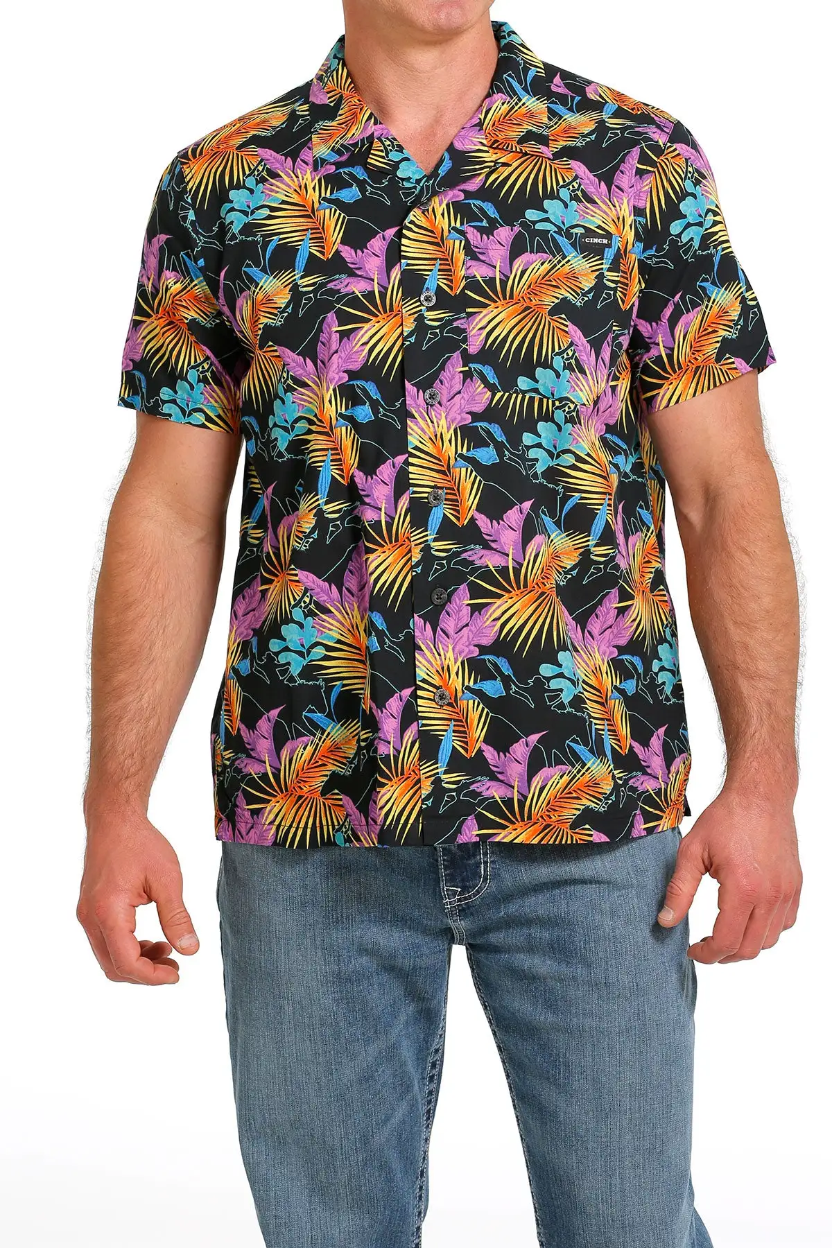 Miller International Cinch Men's Hawaiian Bronc Riding Camp Shirt