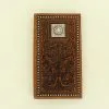 M&F Western Nocona Leather Rodeo Wallet/Checkbook Cover W/Decorative Nailhead Trim