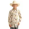 Rock And Roll Denim Rock & Roll Boy's Dale Carribean Long Sleeve Snap Shirt