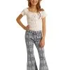 Rock And Roll Denim Rock & Roll Girl’s Blue Aztec Bell Bottom Jeans