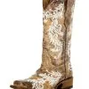 Corral TN Brown Embroidery- Glow Collection Sq. Toe