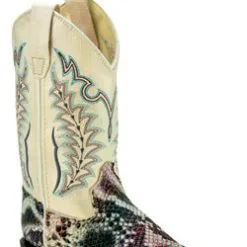 Jama Old West Kids Multi Colored Snake Print Boots