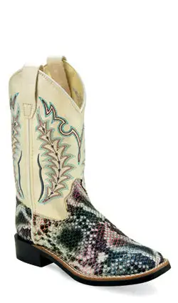 Jama Old West Kids Multi Colored Snake Print Boots