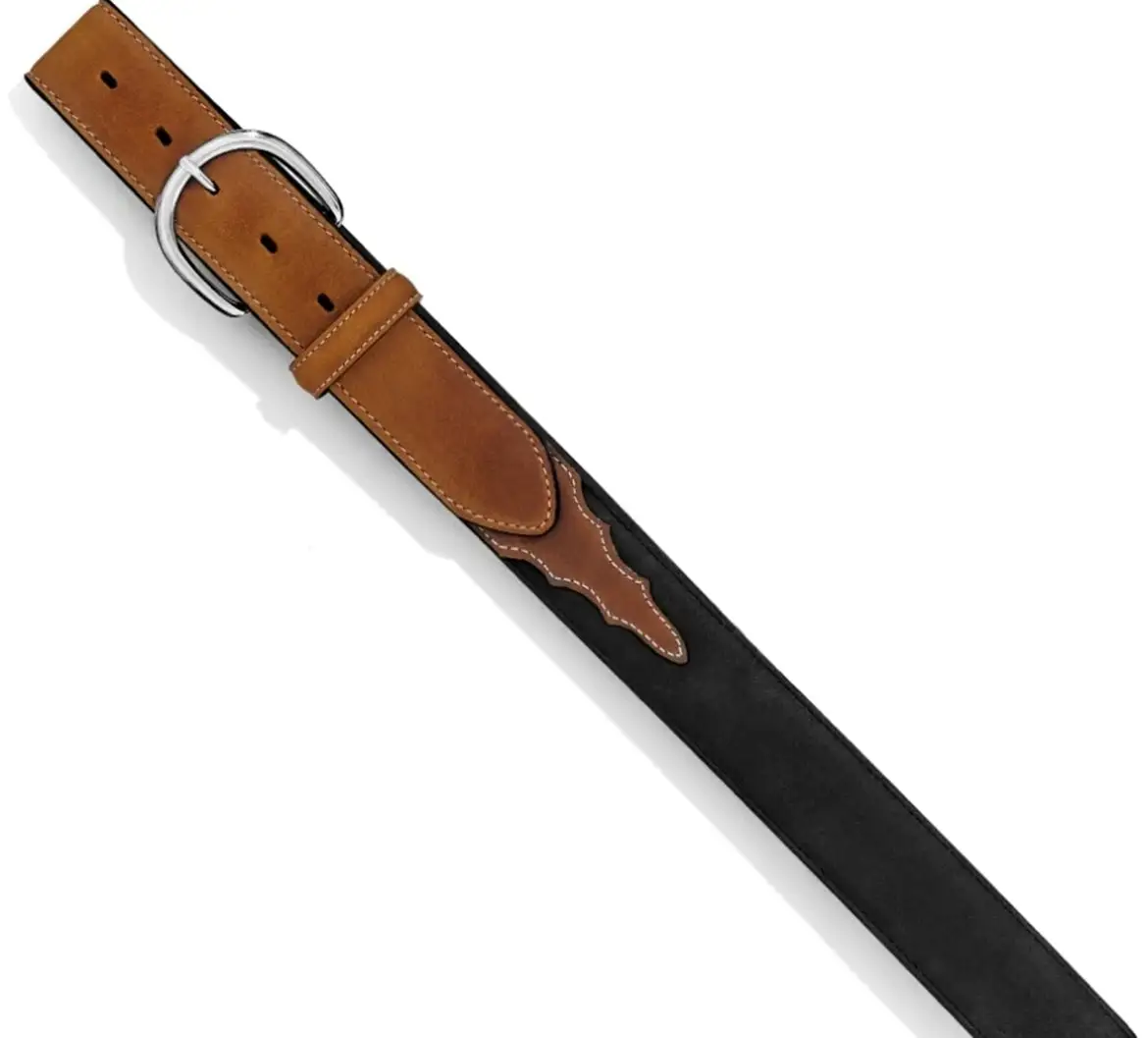 BRIGHTON Justin Men's Classic Western Brown & Black Belt - Image 2