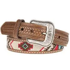 M&F Western Ariat Boy's 1-1/4" Embroidered Inlay Belt