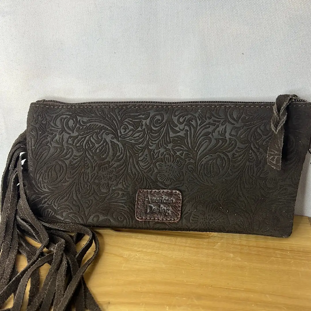 ADBG344DM1A American Darling Brown Leather Purse W/Fringe - Image 2