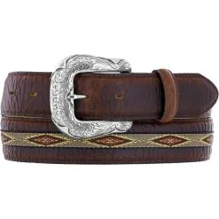 BRIGHTON Justin Men's Brown Northern Bison Belt