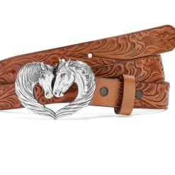BRIGHTON Justin Kid's Spirit Heart Leather Belt