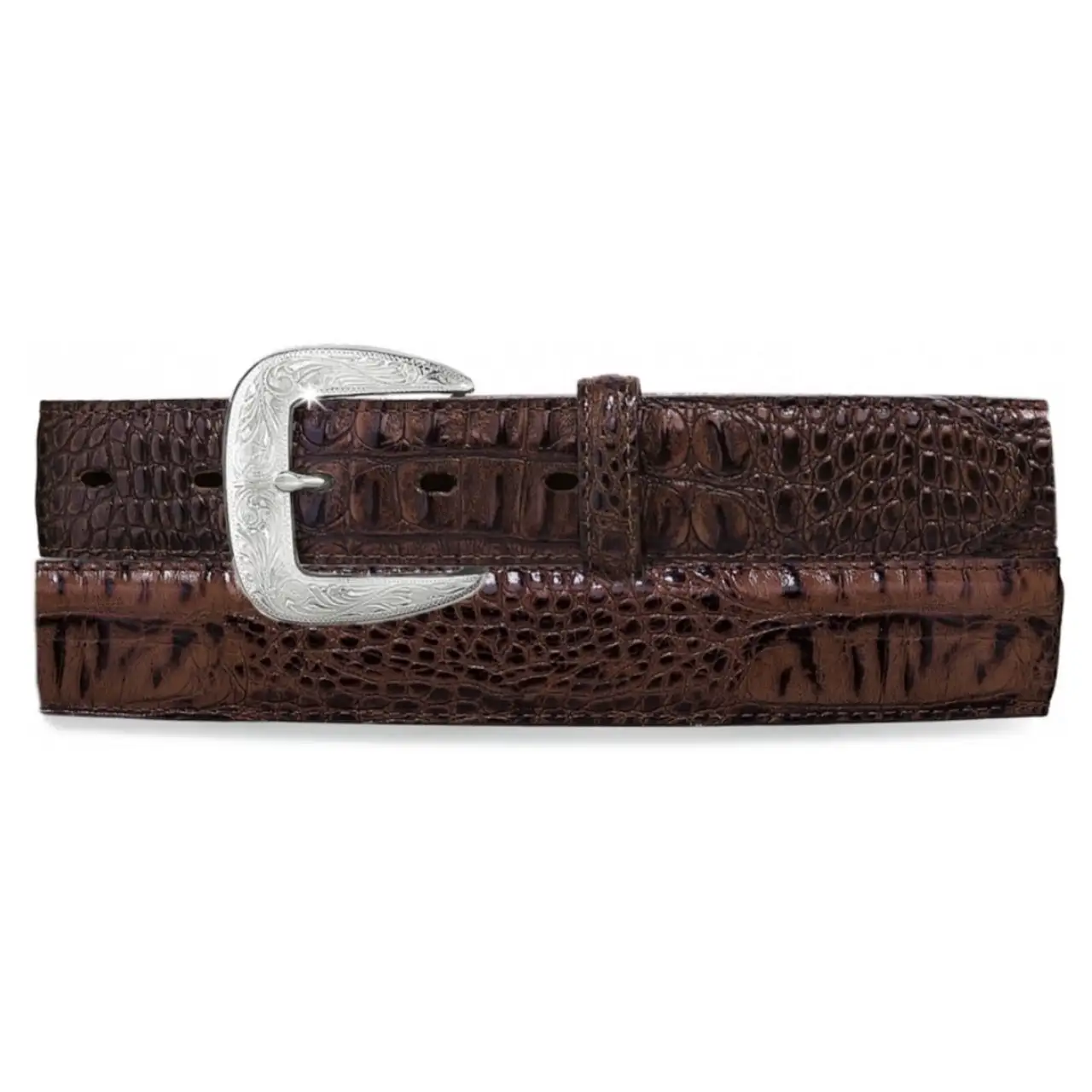 BRIGHTON Tony Lama Men's Chocolate Caiman Classic Belt