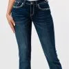 Grace In LA Women's Colorful Cowhead Pocket Jeans