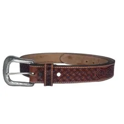BRIGHTON Justin Men's Brown Waco Weave Belt