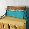 ADBG344DM1B American Darling Turquoise Leather Purse W/Fringe