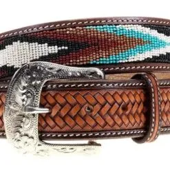 Ranger Belt Company Mens Ranger Belt Southwestern Beaded Pattern KH-1119