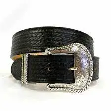BRIGHTON Justin Men's Black Bronco Western Belt