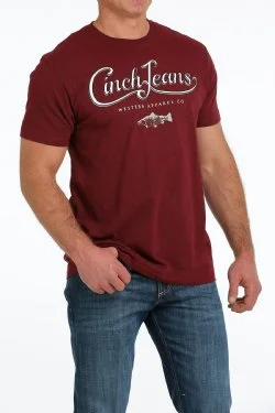 Miller International Cinch Men's Heather Burgundy T-Shirt - Image 2