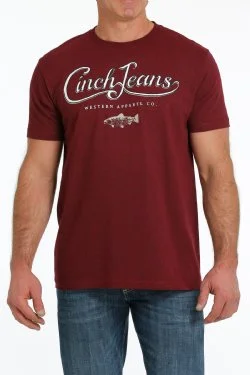 Miller International Cinch Men's Heather Burgundy T-Shirt