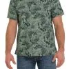 Miller International Cinch Men's Green Caution Cactus Short Sleeve Camp Shirt