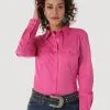 Wrangler Women's Long Sleeve Solid Shirt