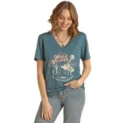 Rock And Roll Denim Rock & Roll Women’s V-Neck Graphic Tee