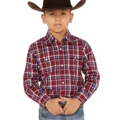 Wrangler Boy's LS Plaid Shirt